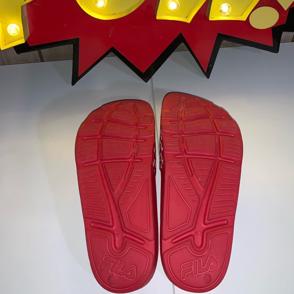 Fila Vibrant Red Slide Sandals - Picture 4 of 7
